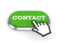 Green Contact Button With Metal Border On White Background Royalty Free Stock Photo