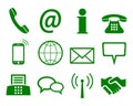 Green contact icons - vector Royalty Free Stock Photo