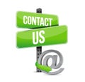 green contact us sign and online at symbol