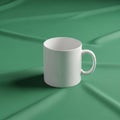 While the green contrasts with the mug\'s white color, making Royalty Free Stock Photo
