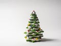 Green cookie christmas tree made by star cookie cutter on white background Royalty Free Stock Photo