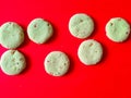 Green cookies made of pista