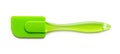 Green cooking silicone spatula isolated on white backgrounds. New rubber spatula with plastic handle for confectionery, bakery and