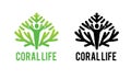 Green coral life logo for environment