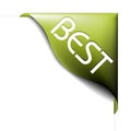 Green corner ribbon for bestseller Royalty Free Stock Photo