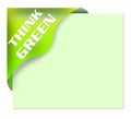 Green corner ribbon with think green Royalty Free Stock Photo