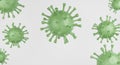 Green corona virus cell isolated on white background. 3d rendering Royalty Free Stock Photo