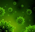 Green coronavirus cells background