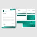 Green corporate identity set template vector and envalop,bussines card,facebook cover background Royalty Free Stock Photo