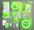 Green corporate Identity set with white design elements. Royalty Free Stock Photo