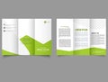 Green corporate trifold brochure. Summer design. Brochure Flyer report template. Cards, Landing,