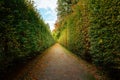 Green Corridor at Cesky Krumlov Castle Garden - Cesky Krumlov, Czech Republic Royalty Free Stock Photo