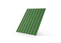 Green corrugated metal sheet for the roof on a white background. Royalty Free Stock Photo