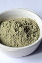 Green cosmetic clay powder Royalty Free Stock Photo