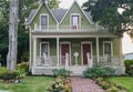 Green cottage garden duplex house