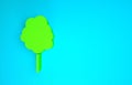 Green Cotton candy icon isolated on blue background. Minimalism concept. 3d illustration 3D render Royalty Free Stock Photo
