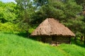 Green country authentic wooden house Royalty Free Stock Photo