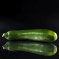 Green courgette (black background)