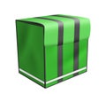 Green courier bag. Waterproofing containers for fresh food delivery pizza package realistic box