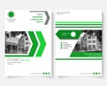 Green cover design template for annual report. Modern business concept booklet. Magazine brochure with text. Catalog Royalty Free Stock Photo