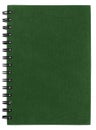 green cover notebook isolate is on white background with clipping path Royalty Free Stock Photo