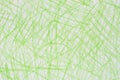 Green crayon doodles on paper background texture