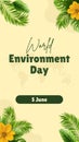 Green Cream Plant Minimalist World Environment Day Instagram Story