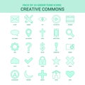 25 Green Creative Commons Icon set