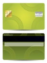 Green credit card design with tire track