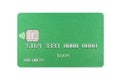 Green credit card isolated on white background Royalty Free Stock Photo