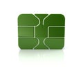 Green credit debit card chip Royalty Free Stock Photo