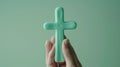 The Green Cross in Hand. AI generated Royalty Free Stock Photo