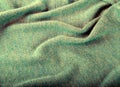 Green crumpled luxury cashmere background Royalty Free Stock Photo