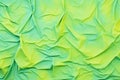 green crumpled paper with soft folds Royalty Free Stock Photo