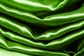 Green crumpled silk fabric