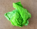 Green crushed paper ball Royalty Free Stock Photo