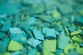 Green crushed pastel crayon macro Royalty Free Stock Photo