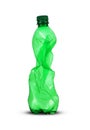 Green crushed soda bottle