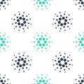 Green Cryptocurrency coin Cardano ADA icon isolated seamless pattern on white background. Digital currency. Altcoin