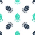 Green Cryptocurrency coin Ethereum classic ETC icon isolated seamless pattern on white background. Digital currency