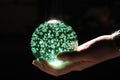 Green Crystal Ball on Hand