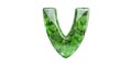 Green Crystal Letter V. Elegant Typography Design Element Isolated On Transparent Background Royalty Free Stock Photo