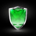 Green crystal shield in chrome