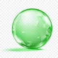 Green crystal sphere with faceted surface Royalty Free Stock Photo