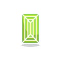Green crystal stone flat icon