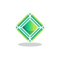 Green crystal stone flat icon