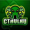 Green cthulhu mascot esport logo design Royalty Free Stock Photo