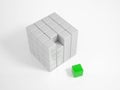 Green Cube is the missing piece Royalty Free Stock Photo
