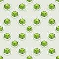 Green Cube vector 3D Printing Technology colored seamless pattern Royalty Free Stock Photo