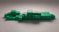 Green Cubes 3D Abstract Geometric Blocks Modern Digital Data Grey Background Royalty Free Stock Photo